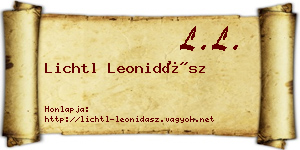Lichtl Leonidász névjegykártya